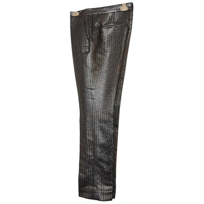 Pre-owned Dior Gold Polyester Trousers