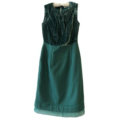 Pre-owned Pringle Of Scotland Wool Mid-length Dress In Green