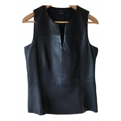 Pre-owned Theory Leather Vest In Black