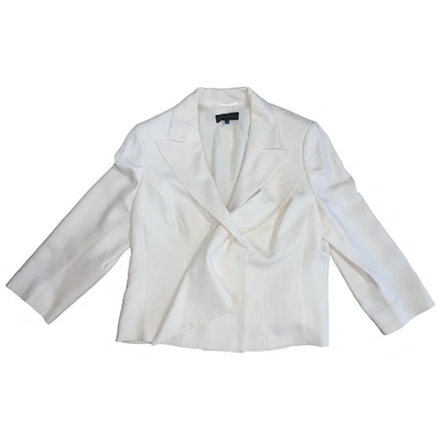 Pre-owned Escada Silk Blazer In White