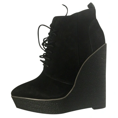 Pre-owned Kurt Geiger Lace Up Boots In Black