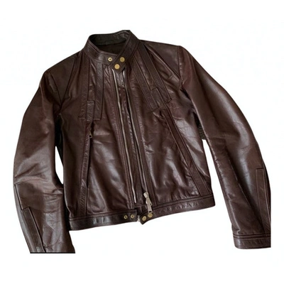 Pre-owned Dsquared2 Leather Jacket In Brown