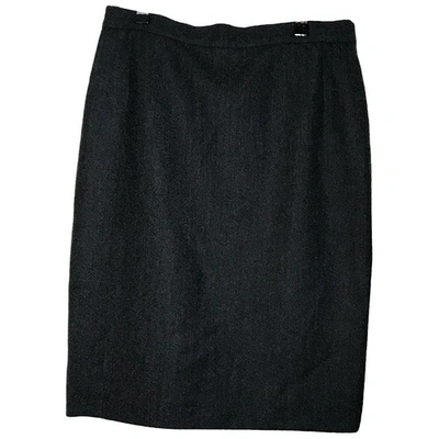 Pre-owned Valentino Wool Mid-length Skirt In Anthracite