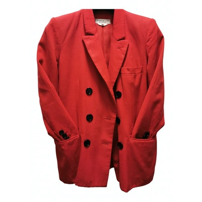 Pre-owned Saint Laurent Red Cotton Jacket