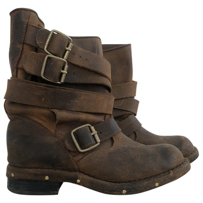 Pre-owned Jeffrey Campbell Leather Western Boots In Brown