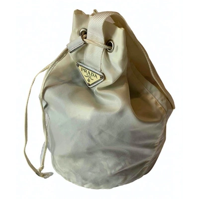 Pre-owned Prada Re-nylon White Backpack