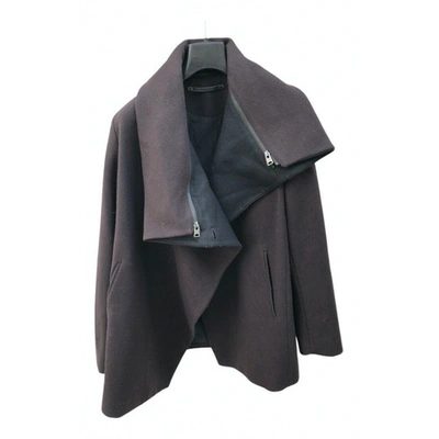 Pre-owned Allsaints Wool Short Vest In Burgundy