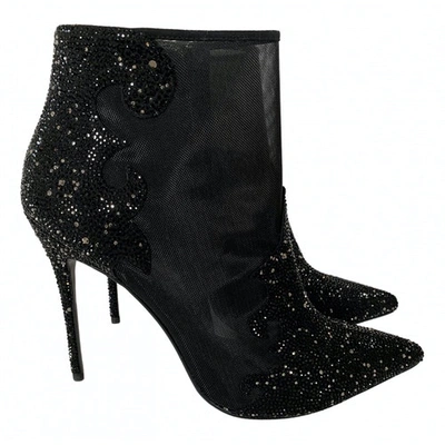 Pre-owned Dune Black Glitter Boots