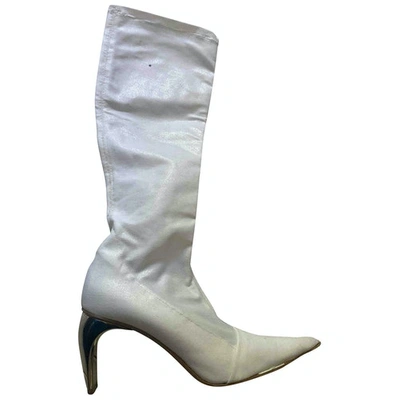 Pre-owned Misbhv White Cloth Boots