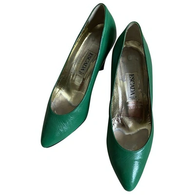 Pre-owned Escada Leather Heels In Green