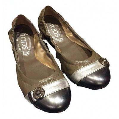 Pre-owned Tod's Patent Leather Ballet Flats In Green