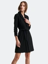 Skin Double Layer Wrap Robe In Black