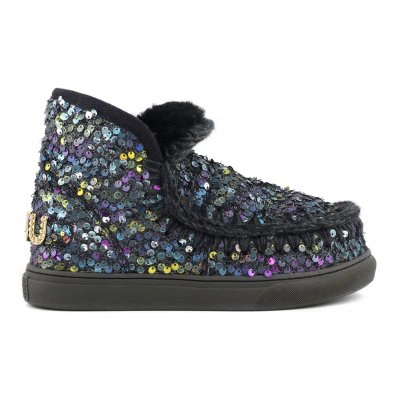 Mou Eskimo Sneaker In Mixed Sequins In Multicolor