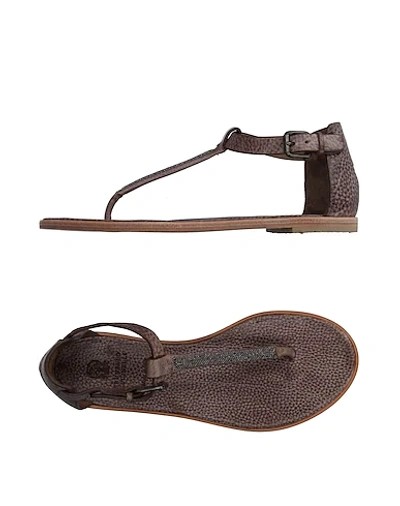 Brunello Cucinelli Toe Strap Sandals In Khaki