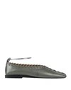 Jil Sander Ballet Flats In Military Green