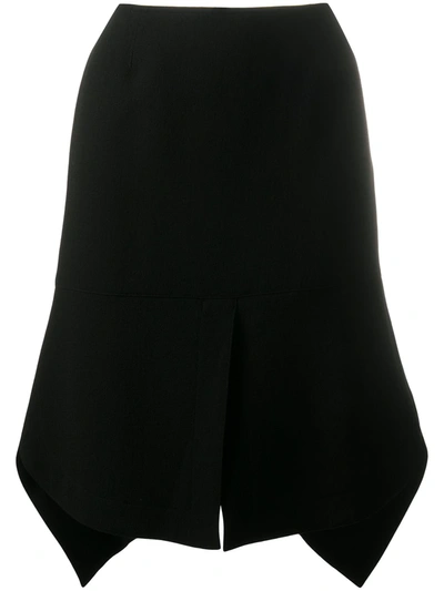 Pre-owned Alaïa Asymmetric Knee-length Skirt In Black