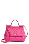 Dolce & Gabbana Medium Sicily Matelassé Leather Satchel In Fuchsia