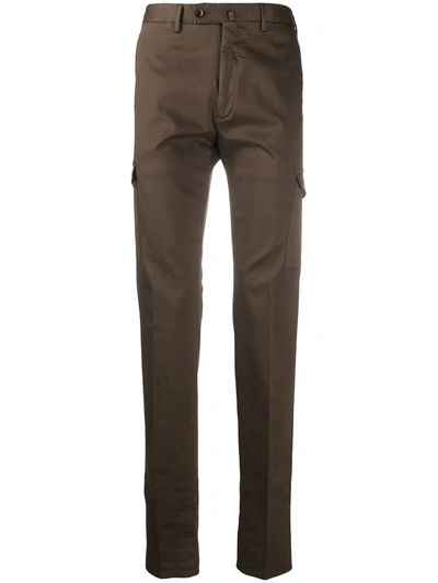 Pt01 Straight-leg Cargo Trousers In Brown