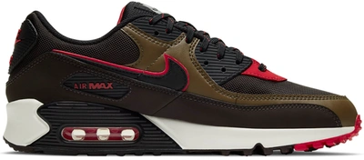 Pre-owned Nike  Air Max 90 Velvet Brown University Red In Velvet Brown/university Red-yukon Brown-black