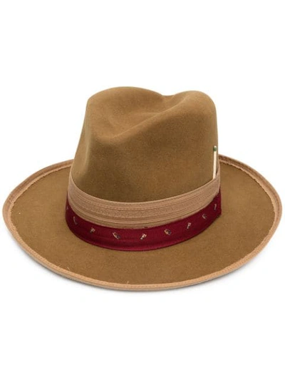 Nick Fouquet Paris Texas Suede Fedora Hat In Brown