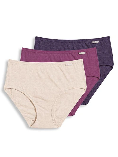 Jockey Elance Hipster 3-pack In Boysenberry Oatmeal