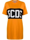 Gcds Logo T-shirt Dress In Orange