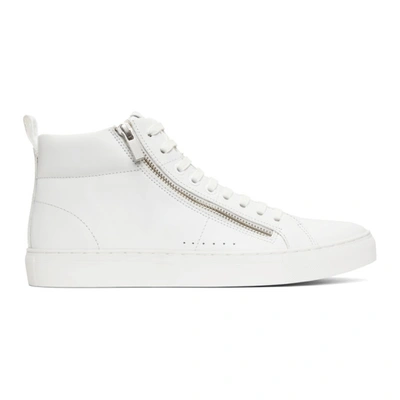 Hugo Boss High Top Trainers In Nappa Leather With Side Zips
