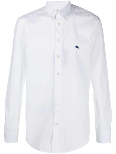 Etro Logo-embroidered Shirt In White