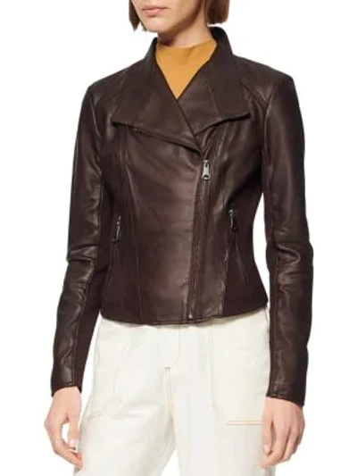 Marc New York Women's Felix Leather Moto Jacket In Burgundy