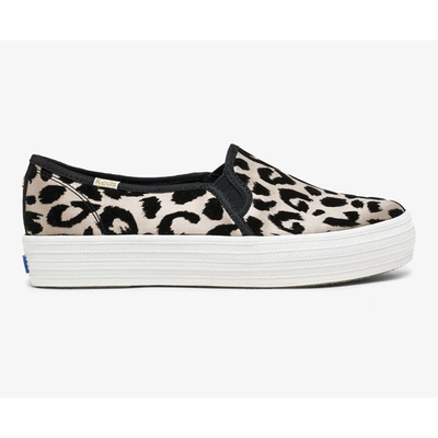 Keds X Kate Spade New York Triple Decker Flocked In Leopard