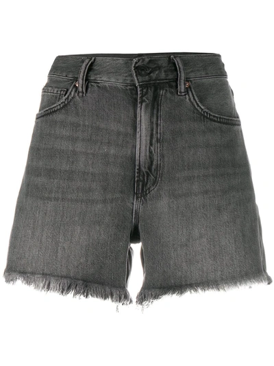 Allsaints Yanni Cut Off Denim Shorts In Washed Black