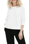 Eileen Fisher Organic Cotton Jersey Long-sleeve Crewneck Top In White