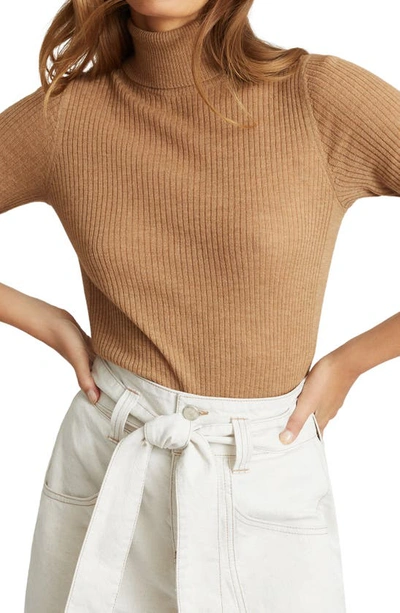 Reiss Sophie Wool & Alpaca Blend Turtleneck Sweater In Camel