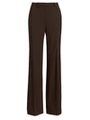 Theory Mélange Wool-blend Flared Pants In Walnut