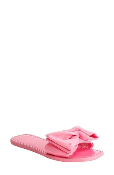 Kate Spade Bikini Bow Flat Neoprene Sandals In Neon Pink
