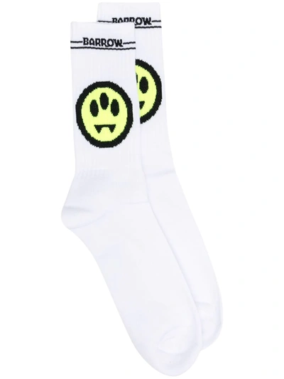 Barrow White Cotton Socks With Logo