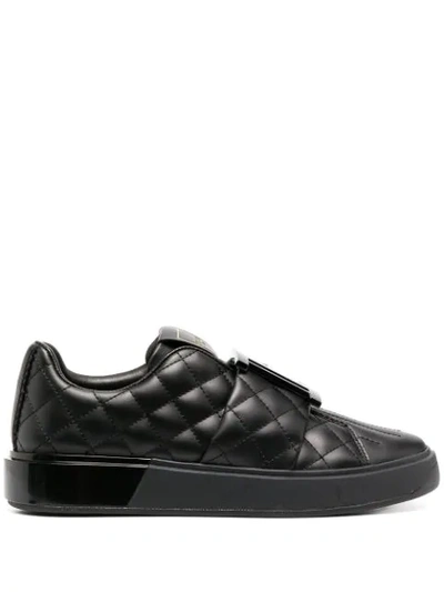 Balmain Sneakers In Black Quilted Leather