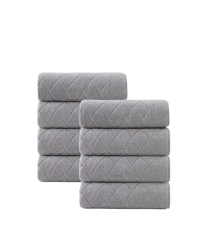 Enchante Home Gracious 8-pc. Hand Towels Turkish Cotton Towel Set Bedding In Silver