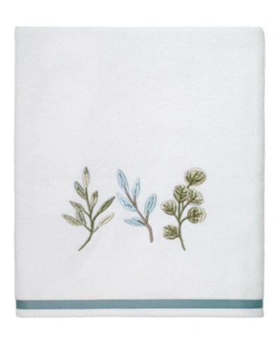 Avanti Ombre Leaves Bath Towel Bedding In White