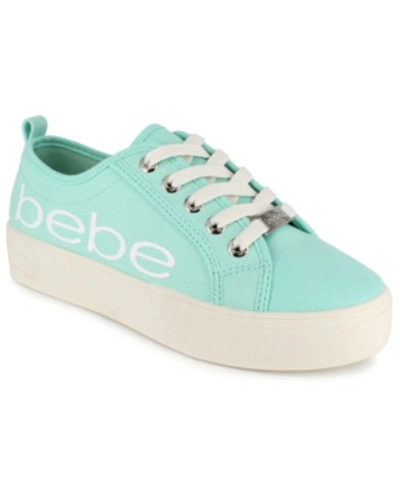 Bebe Women's Destini Logo Sneakers Women's Shoes In Mint Canvas