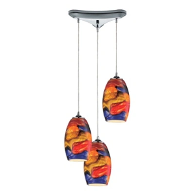 Elk Lighting Surrealist 3- Light Pendant In Polished Chrome