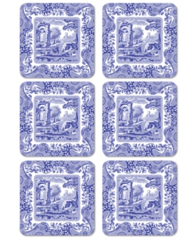 Spode Coasters, Set Of 6 Blue Italian