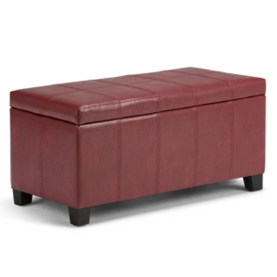 Simpli Home Poway Ottoman Bench In Red