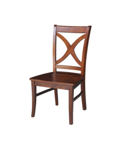 International Concepts Salerno Chair, Wood Seat, Set Of 2