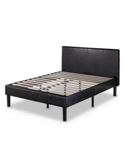 Zinus Gerard Deluxe Faux Leather Upholstered Platform Bed / Wood Slat Support, King In Medium Bro