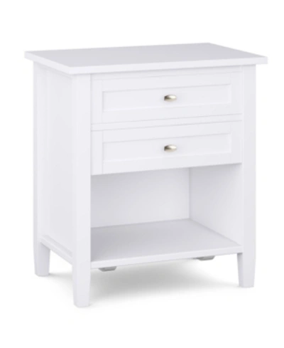 Simpli Home Warm Shaker Solid Wood Bedside Table In White