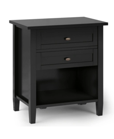 Simpli Home Warm Shaker Solid Wood Bedside Table In Black