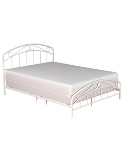 Hillsdale Jolie Arched Scroll Metal Bed, Full In White