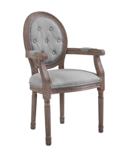 Modway Arise Vintage French Upholstered Fabric Dining Armchair In Gray