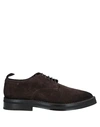 Rare Laced Shoes In Dark Brown
